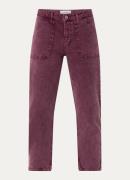 ba&sh Fely mid waist straight leg cropped jeans in linnenblend