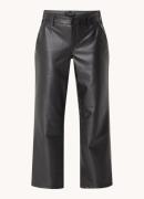 NYDJ High waist straight fit cropped broek van imitatieleer