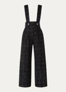 Maje High waist wide fit pantalon met bretels en pailletten