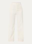 Benetton High waist straight fit broek van corduroy met steekzakken