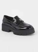 HUGO BOSS Kris loafer van lakleer met plateauzool