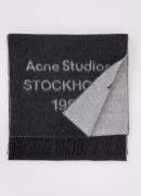 Acne Studios 1996 Stockholm sjaal van wol met franjes 180 x 45 cm