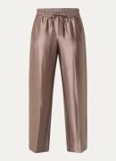 OPUS Mosmic high waist wide fit pantalon met metallic finish