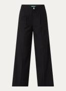 Benetton Hight waist loose fit pantalon in wolblend met steekzakken