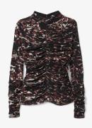 Reiss Tammy top in wolblend met plooidetail en bloemenprint