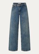 Co'Couture Darin high waist wide leg jeans met medium wassing