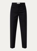 ba&sh Vamore high waist straight fit pantalon van scheerwol