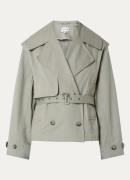 MUNTHE Sofua cropped trenchcoat met afneembare mouwen