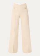 Sandro High waist wide fit pantalon met persplooi