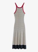 Tommy Hilfiger TH X SRG ribgebreide midi jurk in zijdeblend met streep...