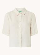 Benetton Blouse van linnen met halflange mouw