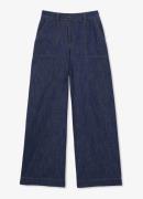 Reiss Ashby high waist fit broek van chambray