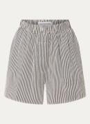 The Frankie Shop Lui high waist straight fit korte broek in zijdeblend...