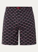 HUGO Split straight fit korte joggingbroek met logoprint