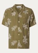 forét Leo regular fit overhemd met bloemborduring