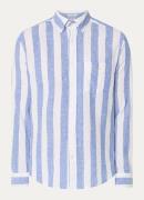 Gant Regular fit overhemd in linnenblend met streepprint