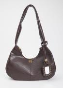 Ganni Hobo M schoudertas van leer met crocostructuur