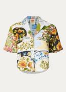 Farm Rio Croppped blouse van linnen met print