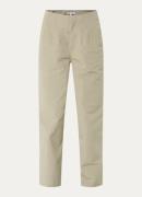 OLAF High waist straight fit chino met steekzakken