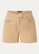 NIKKIE Lorci high waist wide fit korte broek met logo