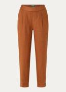 Benetton High waist cropped tapered fit pantalon van linnen