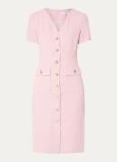 L.K.Bennett Carla midi blousejurk met tweed-look en klepzakken