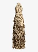 Ralph Lauren Maxi jurk met zebraprint en ruches