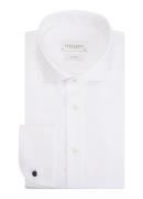 Profuomo Slim fit strijkvrij overhemd met dubbele manchet