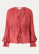 ba&sh Omar tuniek met broderie en trompetmouw