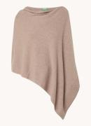 Benetton Fijngebreide cape in wolblend
