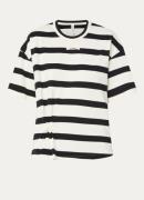 10DAYS T-shirt met streepprint en plooidetail