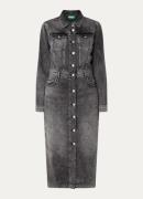 Benetton Midi blousejurk van denim met split
