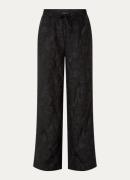 Refined Department Mara high waist wide fit pantalon met bloembordurin...