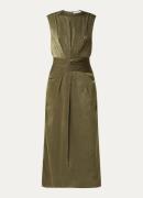 IRO Eliori midi jurk met schoudervulling en split