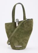 Jacquemus Le Petit Bambola handtas van kalfssuède met afneembare schou...