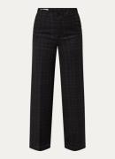 Xandres High waist loose fit pantalon met ruitdessin en steekzakken