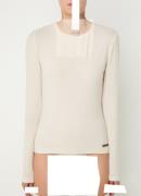 Moscow Longsleeve van lyocell met ribstructuur en logoborduring