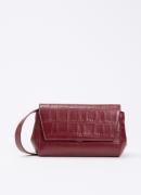 KAAI Ikon clutch van leer met crocostructuur en afneembare schouderrie...