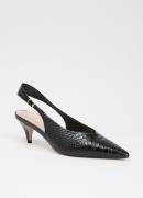 Dune London Connect slingback van leer met structuur
