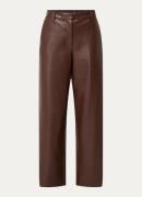 Modström Pelle high waist wide fit pantalon van imitatieleer
