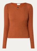 Fabienne Chapot Drina ribgebreide top met cut-out detail