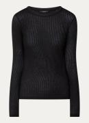 OPUS Sumelika top met ribstructuur