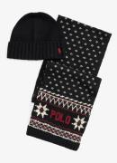 Ralph Lauren Fijngebreide muts en sjaal set met grafische print