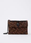 Kurt Geiger Kensington Mini schoudertas van suède met panterprint