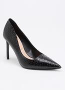 Dune London Assured pump van leer met crocostructuur