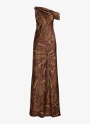 Ralph Lauren Off shoulder maxi jurk met gespdetail en print