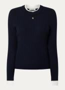 Sandro Ribgebreide top met ronde hals