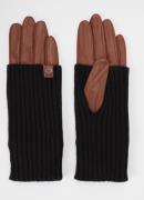 Kessler Laura handschoenen van in wolblend met leren details
