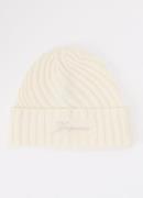 Jacquemus Tourni ribgebreide muts in kasjmierblend met logo