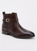 Dune London Wide Fit Pemma enkellaarsje van leer